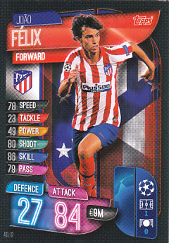 Joao Felix Atletico Madrid 2019/20 Topps Match Attax CL #ATL12